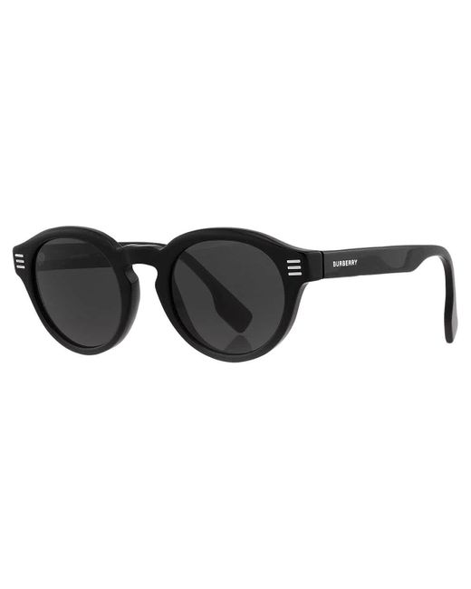Burberry Black Dark Grey Round Sunglasses Be4404f 300187 50 for men