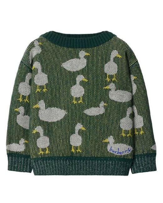Burberry Green Toddler Patrick Duck Jacquard Sweater