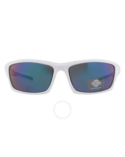 Harley Davidson Blue Green Mirror Wrap Sunglasses Hd5045s 21q 63