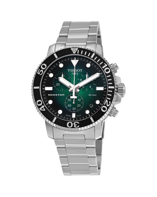 Tissot Metallic Seastar Chronograph Quartz Green Dial Watch for men