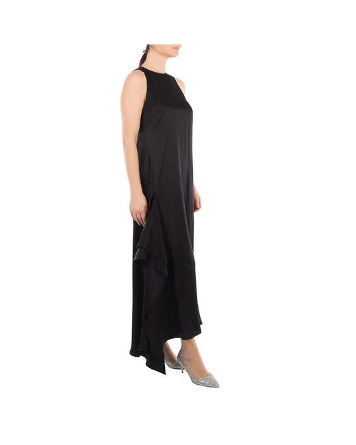 J.W. Anderson Black Sleeveless Draped Round Neck Midi Dress, Brand Size 10 Us