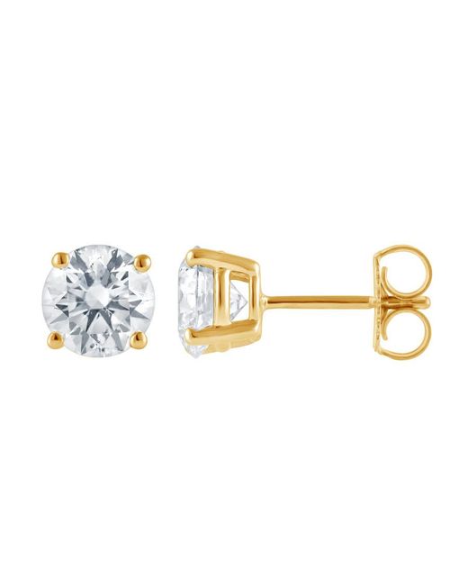 Brilliant Diamond White 14Kt 3.00 Carat Lab Grown Diamond Stud Earrings For