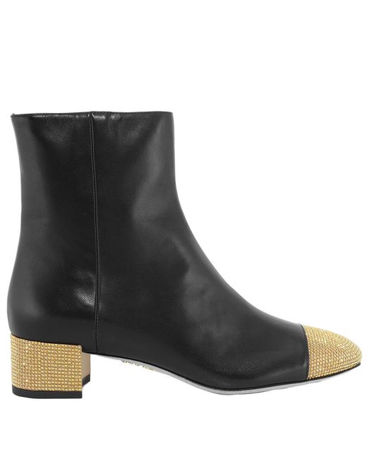 Rene Caovilla Black Rene Caovilla Bonnie 40 Leather Ankle Boots