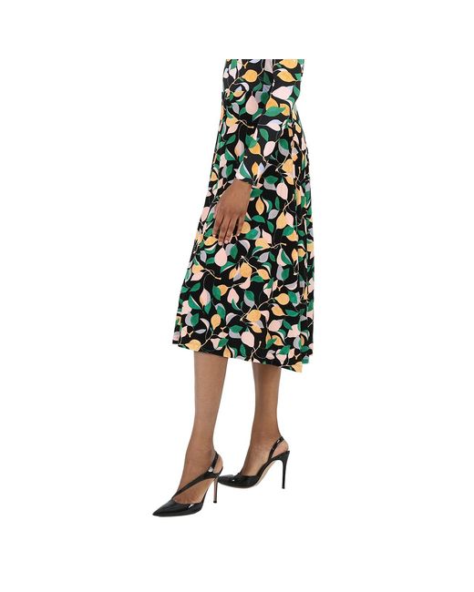 LaDoubleJ Black Ladies Orchard Print Kenny Midi Skirt