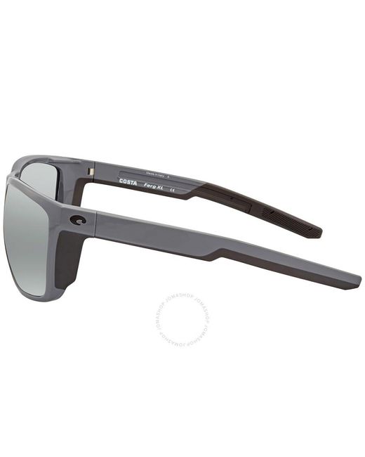 Costa Del Mar Gray Cta Del Mar Ferg Xl Grey Silver Mirror Polarized Glass Sunglasses  901210 62 for men