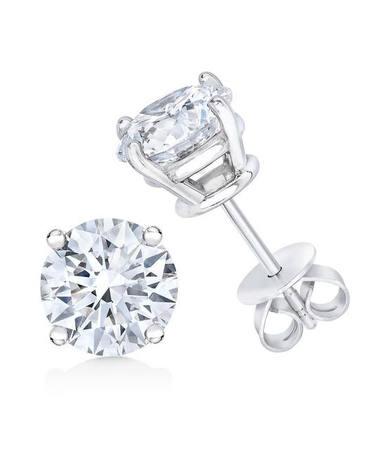 Haus of Brilliance Blue 14k White Gold 1ct Tdw Diamond Solitaire Stud Earrings for men