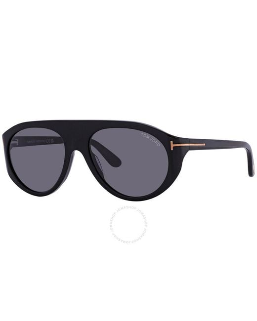 Tom Ford Black Rex Grey Pilot Sunglasses for men