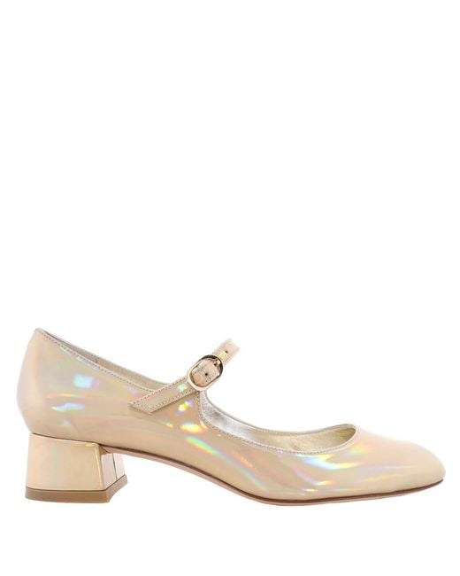 Stuart Weitzman Natural Vivienne 35 Mary Jane Pumps, Brand Size 36 Us