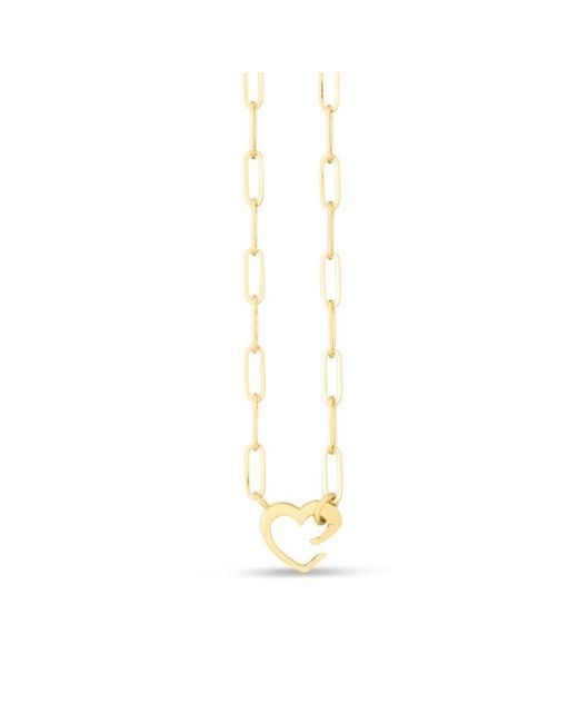 Tresorra Metallic 14K Paperclip Heart Necklace