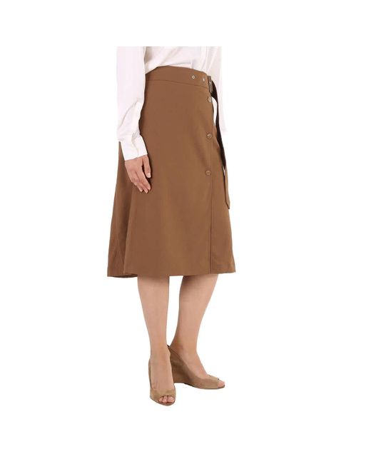 Burberry Brown Keeley Belted Mid-length Skirt