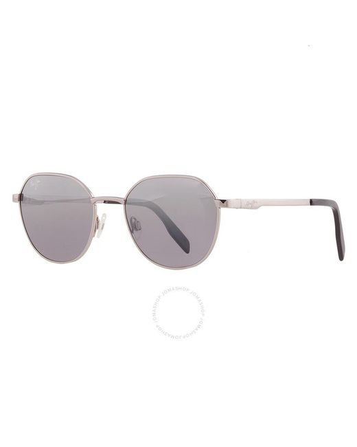 Maui Jim Gray Hukilau Dual Mirror Silver To Black Geometric Sunglasses Dsb845-11 52