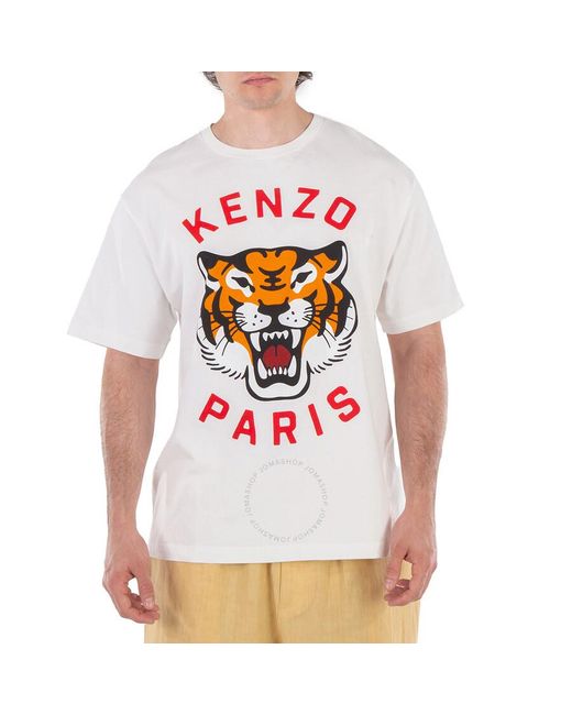 KENZO White Lucky Tiger Short Sleeve T-Shirt for men