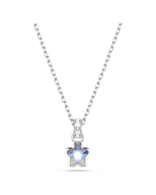 Swarovski Metallic Chroma Rhodium Plated Star Pendant Necklace for men