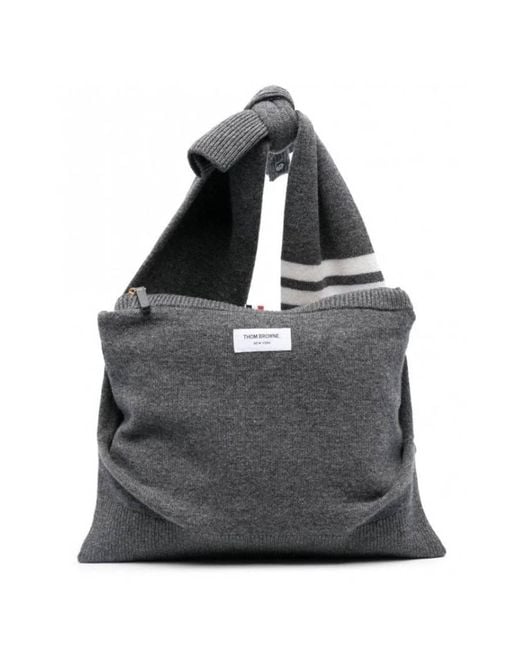 Thom Browne Gray Med Jersey Stitch Merino Sweater Shell Bag for men
