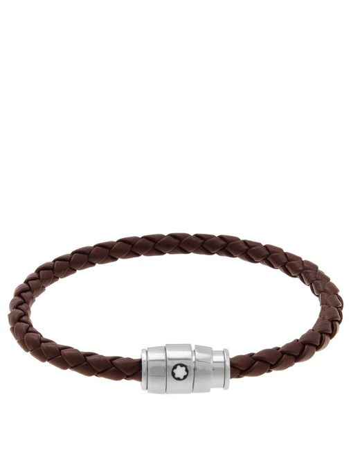 Montblanc Soft Leather Woven Bracelet in Brown for Men | Lyst