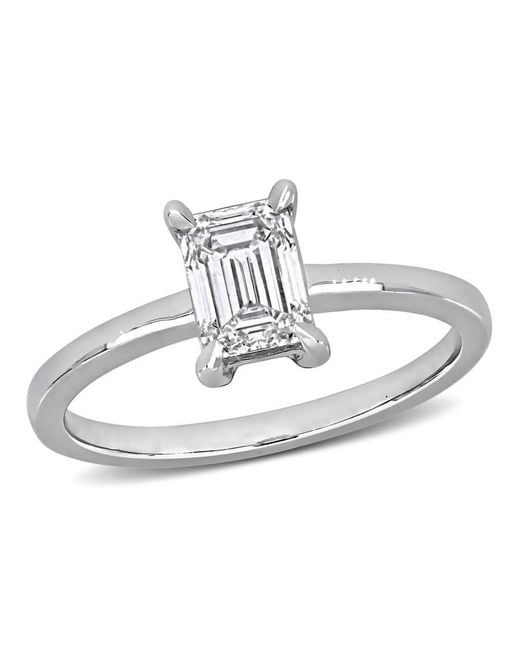 Created Forever Metallic 1Ct Tw Emerald-Cut Lab Grown Diamond Solitaire Engagement Ring