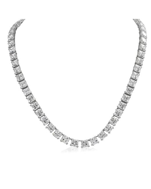 Swarovski Metallic Millenia Rhodium Plated Square Necklace