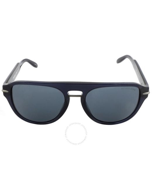 Michael Kors Burbank Blue Gray Aviator Sunglasses  300287 56 for men