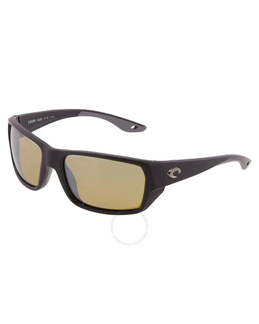 Costa Del Mar Multicolor Tailfin Sunrise Silver Mirror Polarized Glass Rectangular Sunglasses 6s9113 911305 60 for men