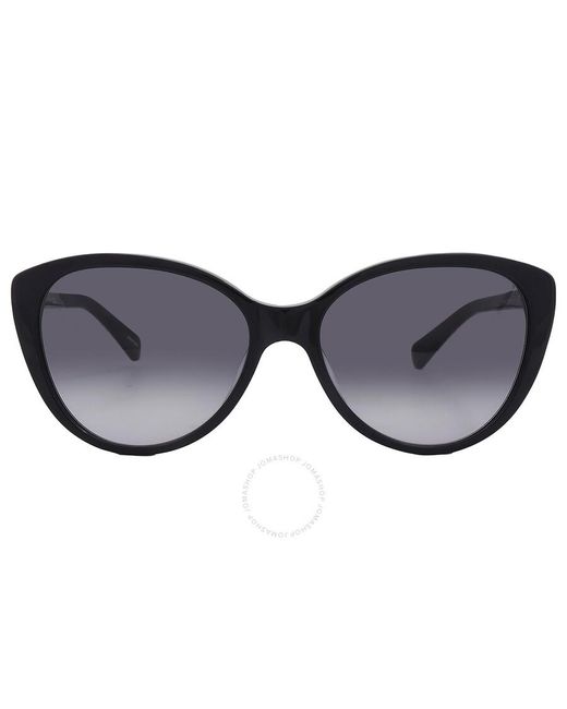 Kate Spade Black Dark Grey Shaded Cat Eye Sunglasses Visalia/g/s 0807/9o 55