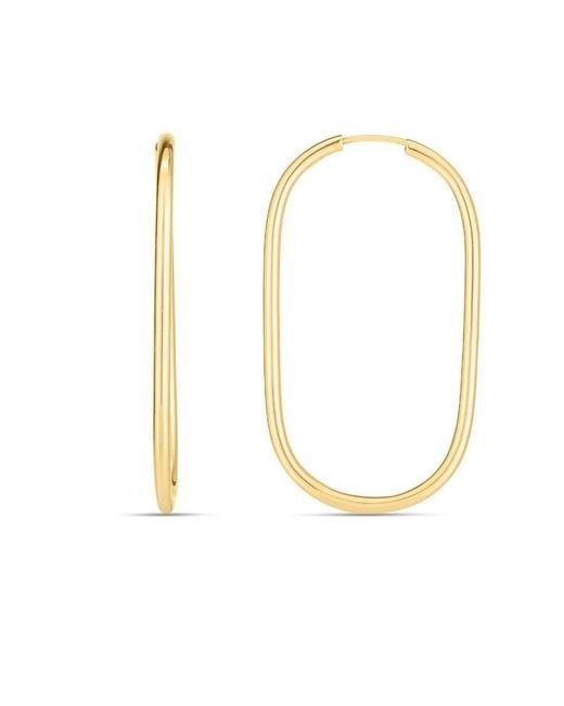Tresorra Metallic 14K Endless Large Paperclip Hoop Earrings