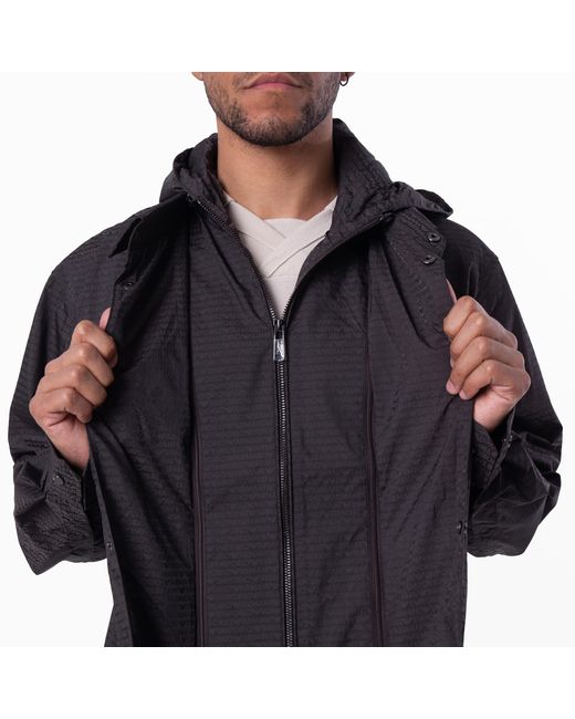Emporio Armani Blue All-Over Logo Nylon Blouson, Brand Size 48 Us for men