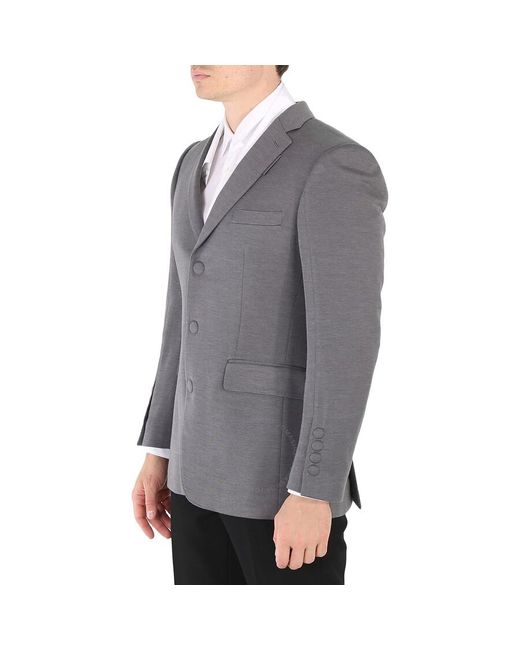 Burberry Gray Cloud English Fit Cashmere Silk Jersey Tailored Jacket for men