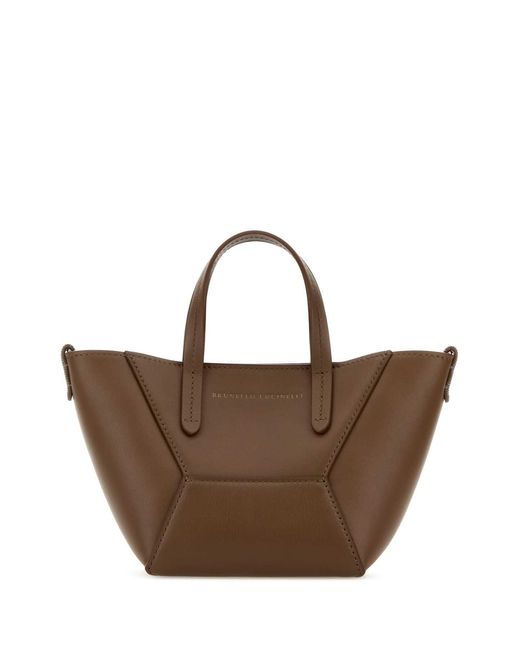 Brunello Cucinelli Brown Mid Leather Handbag
