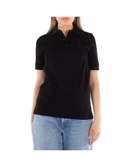 Burberry Black Tb Embroidery Collar Polo Shirt
