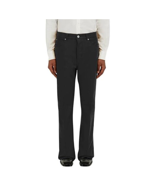 Ferragamo Black Leather Tab Cotton Moleskin Jeans, Brand Size 48 (Us for men