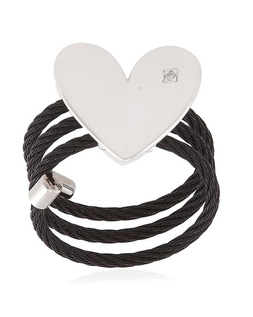 Charriol Mouni Diamond Black Pvd Heart Cable Ring