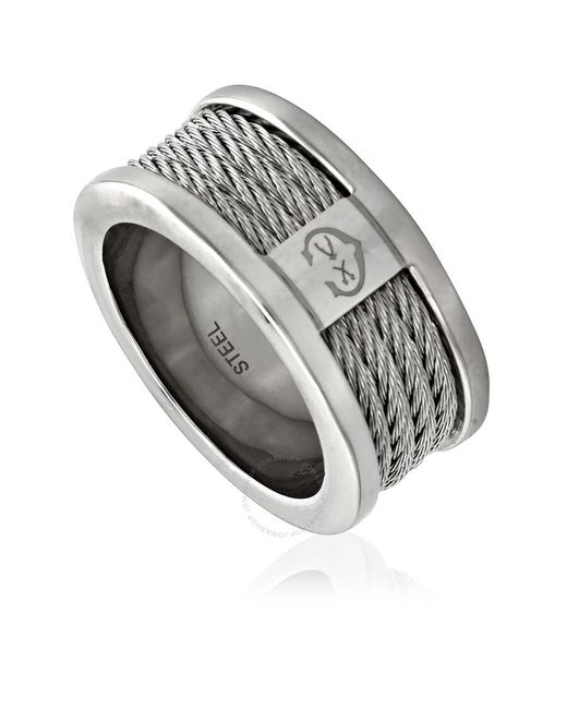 Charriol Gray Stainless Steel Forever Ring