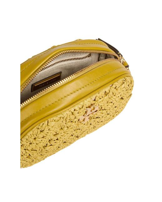 Tory Burch Yellow Kira Crochet Logo Camera Bag Shoulder