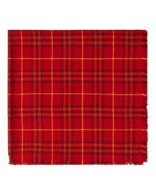 Burberry Checkered Cashmere-Silk Blend Scarf