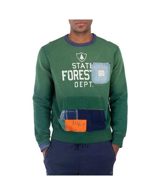 Polo Ralph Lauren Green Vintage Fleece Crewneck for men