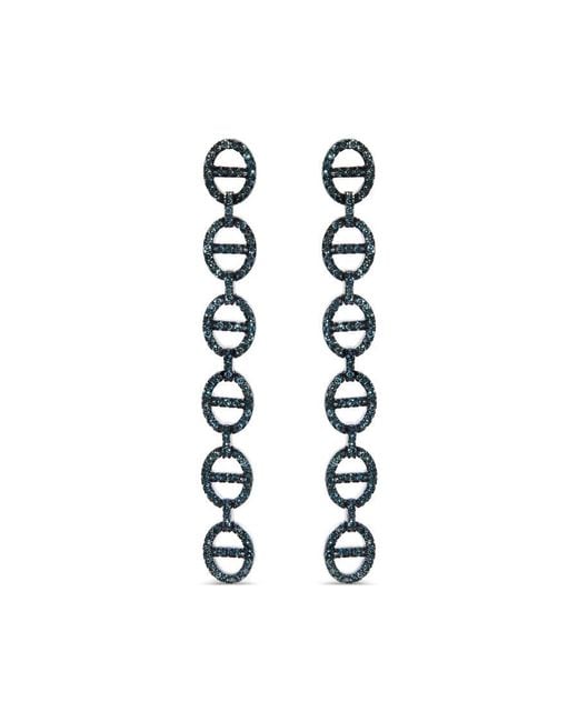 Haus of Brilliance White Sterling 1.0 Cttw Diamond Linked Circle Drop Earrings for men