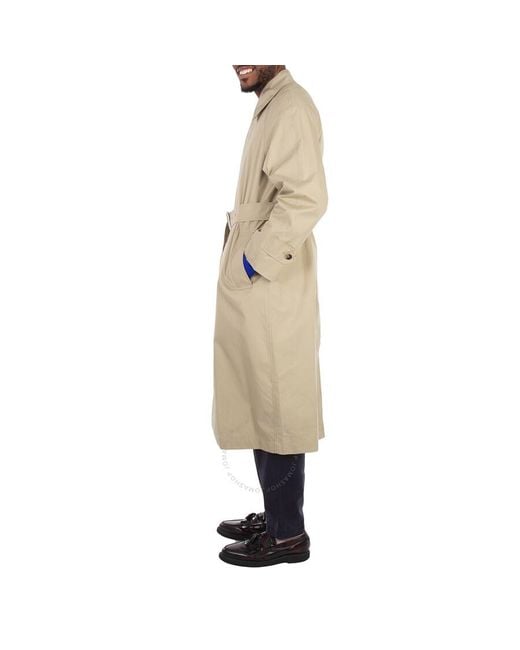 Burberry Natural Bradford Car Coat Gabardine Long Coat, Brand Size 46 Us for men