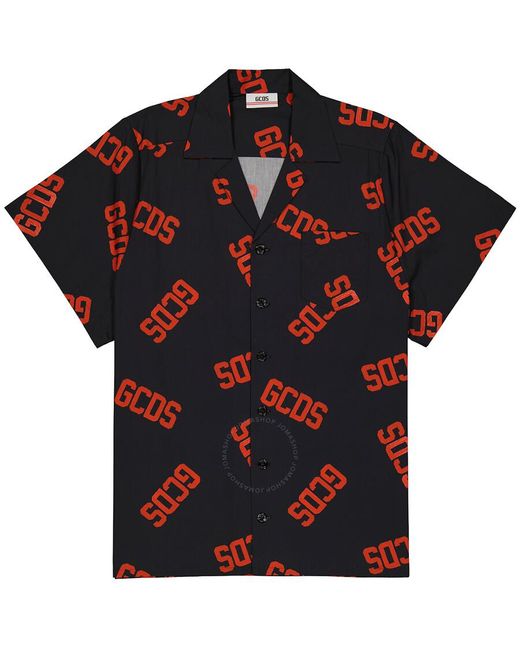 Gcds Black Monogram Shirt Cotton Shirt for men