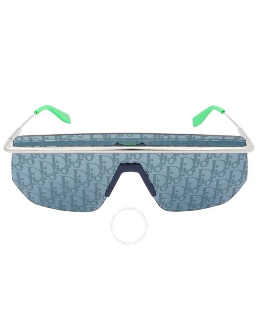 Dior Blue Mirror Logo Shield Sunglasses Motion M1i F0b8 00 for men