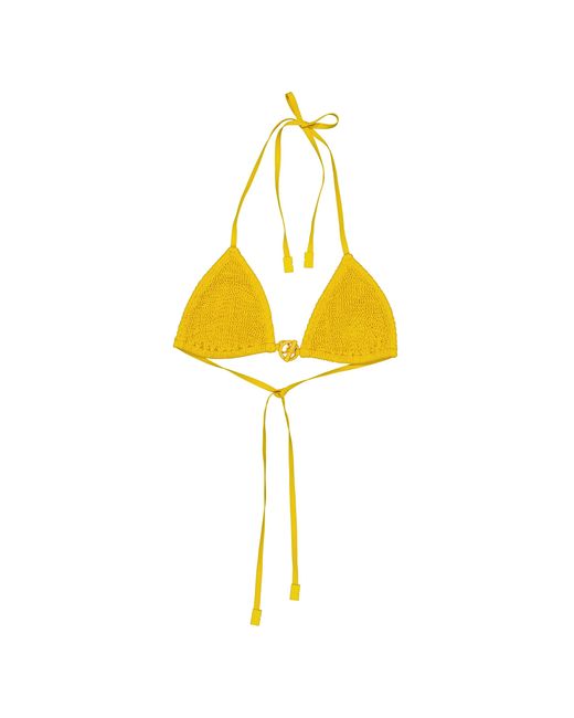 Burberry Yellow Crinkled-Nylon-Bikini-Top