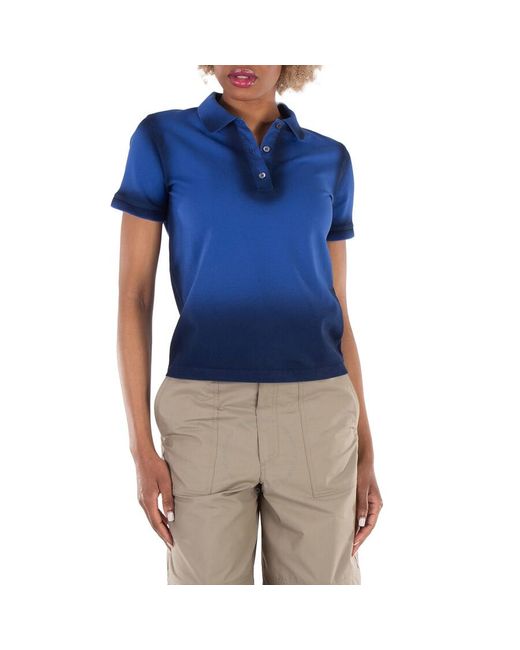 Loewe Blue Faded-Effect Polo Shirt