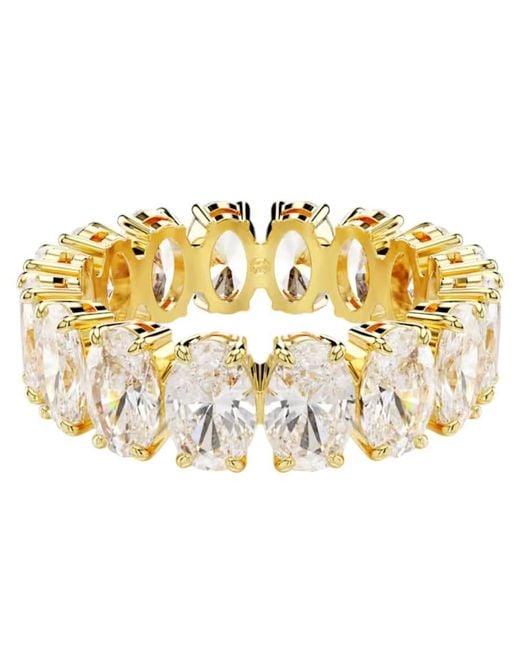 Swarovski Metallic Matrix Oval Cut Crystal Ring, Size 60