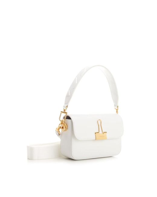 Off-White c/o Virgil Abloh White Plain Binder Small Leather Shoulder Bag