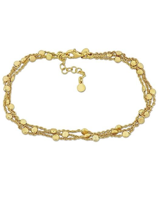 Amour Metallic Multi-Strand Anklet With Lobster Clasp