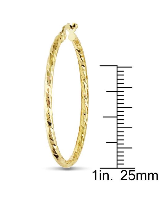 Amour Metallic 35Mm Diamond Cut Hoop Earrings