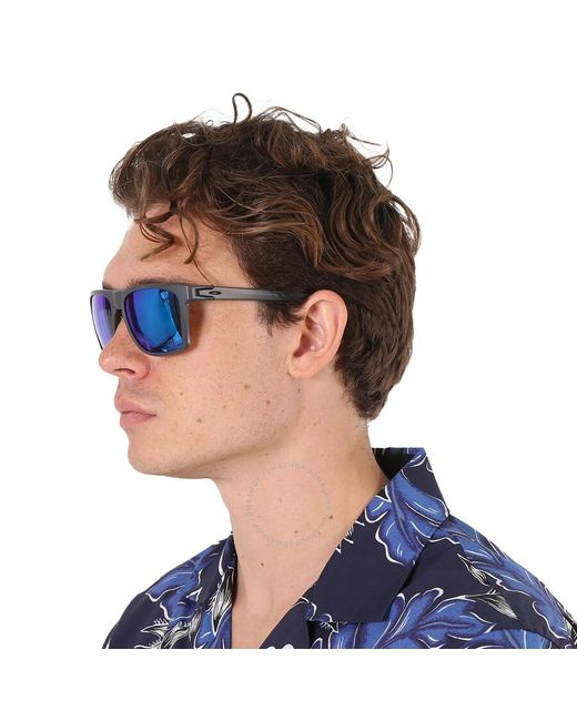 Oakley Blue Leffingwell Prizm Sapphire Rectangular Sunglasses Oo9100 910016 57 for men