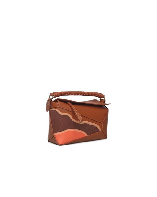 Loewe Brown Small Puzzle Edge Landscape Bag