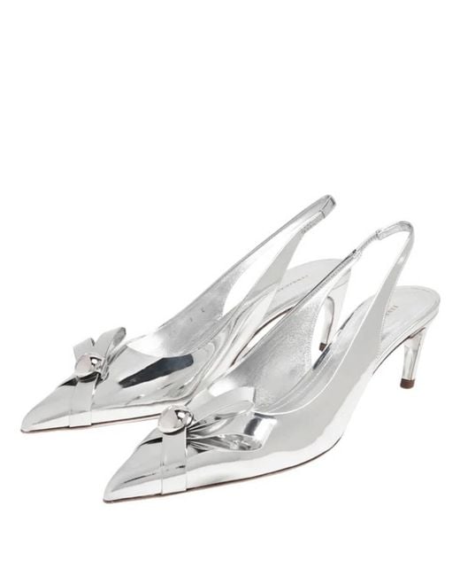 Ferragamo Metallic Brilda Bow Detail Slingback Pumps for men