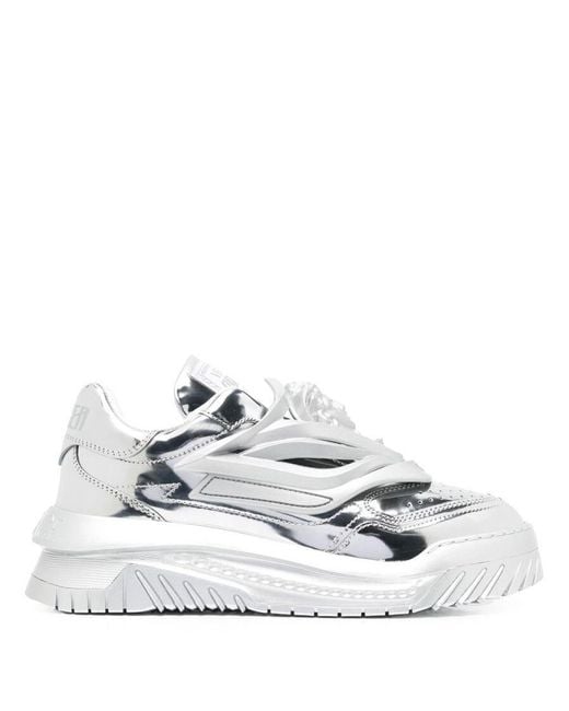 Versace White Odissea Caged Rubber Medusa Sneakers for men