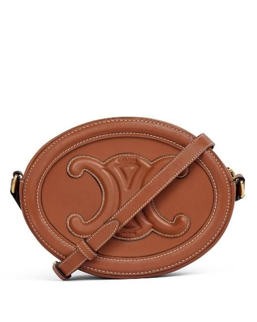 Céline Brown Triomphe Oval Crossbody Bag